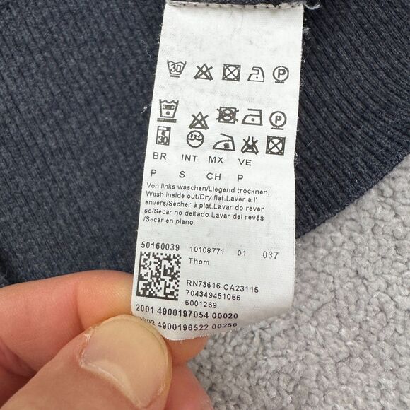 Boss Hugo Boss Full Zip Cardigan Sweater Mens Small Charcoal Gray Mock Cotton - Picture 7 of 15